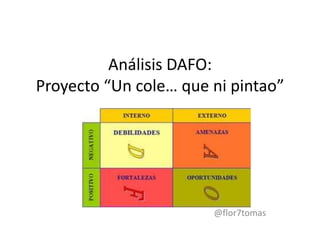 Análisis DAFO:
Proyecto “Un cole… que ni pintao”
@flor7tomas
 
