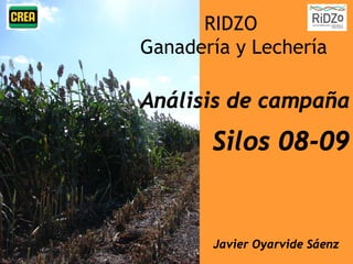 RIDZO
Ganadería y Lechería

Análisis de campaña
       Silos 08-09


       Javier Oyarvide Sáenz
 