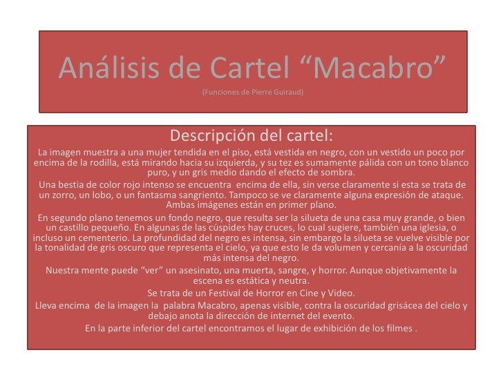 AnáLisis De Cartel Macabro AnáLisis De Cartel Macabro