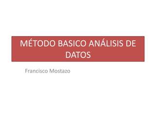 MÉTODO BASICO ANÁLISIS DE
DATOS
Francisco Mostazo
 