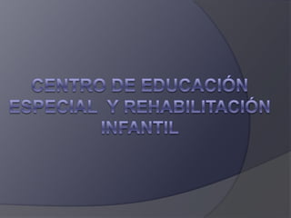 CENTRO DE EDUCACIÓN ESPECIAL  YREHABILITACIÓN INFANTIL 