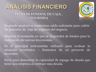 ANÁLISIS FINANCIEROFLUJO DE FONDOS, DE CAJA, O DE TESORERIA