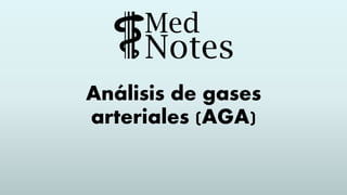 Análisis de gases
arteriales (AGA)
 