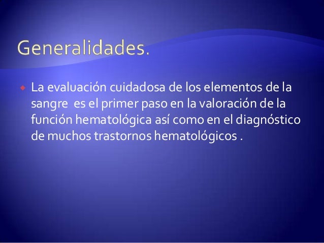 Análisis de la biometría hemática