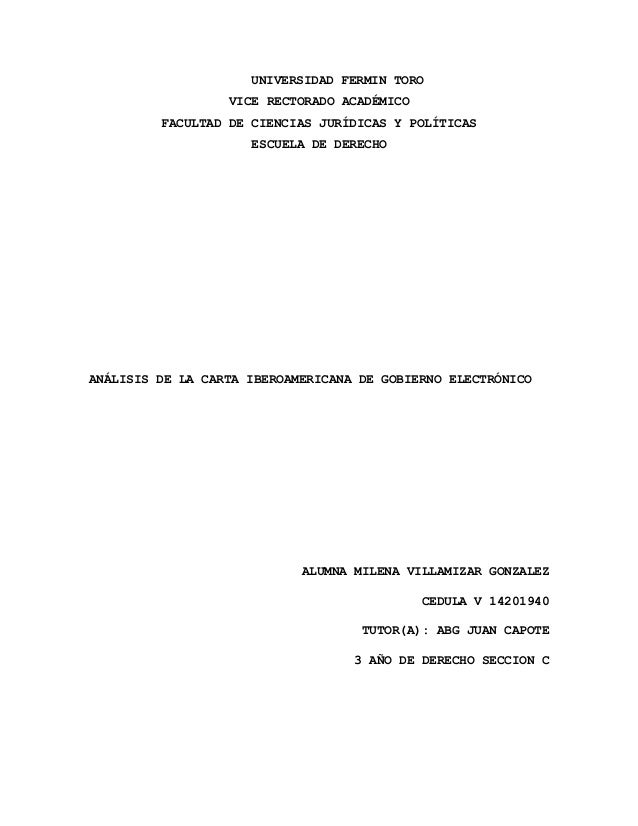 Análisis de la carta iberoamericana de gobierno electrónico
