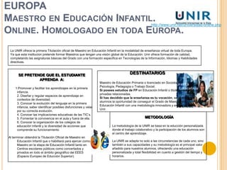 Europala salle. Universidadramonllullhttp://www.beslasalle.net/La Salle presenta un nuevo modelo de escuela. Una escuela que ofrece un programa innovador e integral en management, tecnología y emprendeduría. Un programa moderno y diferencial dirigido a la formación de ejecutivos y profesionales en los conceptos, el entorno y las herramientas para que conviertan sus ideas en empresasy proyectos reales.Una formación práctica e innovadora en contenidos y metodologías con una avanzada aplicación de la tecnologíaen la innovación empresarial y una fuerte visión internacional. Una formación definida con el rigor y enfoque propio de una universidad con más de 300 años de historia, más de 70 centros universitarios en los 5 continentes y un claustro de profesores integrado por profesionales en activo y académicos de reconocido prestigio nacional e internacional.FORMACIÓN ONLINEA continuación se detallan los programas, clasificados por Áreas de Conocimiento, que se imparten en el campus seleccionado.   Dirección de Proyectos   MBA ExperiencialOnLine   Dirección Tecnológica y Gestión de las TIC   Dirección de Operaciones   Arquitectura, Construcción y TecnologíaSERVICIOSCuenta con una pagina web para informacion sobreel curso.Conferencias.Materiales para imprimir 