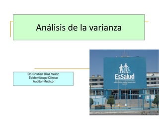 Análisis de la varianza



Dr. Cristian Díaz Vélez
Epidemiólogo Clínico
    Auditor Médico
 