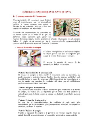 Análisis del consumidor en el punto de venta | DOCX