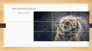 ASPECTOS SINTACTICOS
Regla de los tercios:
 
