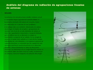 Análisis del diagrama de radiación de agrupaciones lineales de antenas 