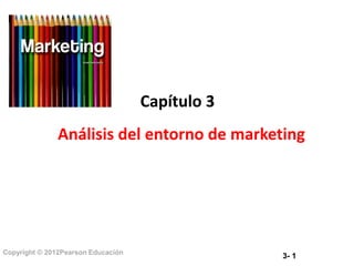 3- 1Copyright © 2012Pearson Educación
Análisis del entorno de marketing
Capítulo 3
 