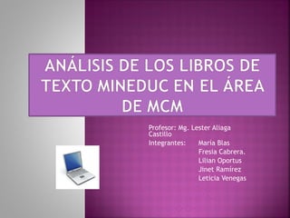 Profesor: Mg. Lester Aliaga Castillo Integrantes:  María Blas  Fresia Cabrera. Lilian Oportus Jinet Ramírez Leticia Venegas 