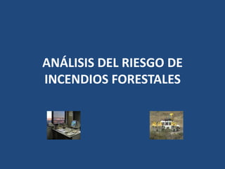 ANÁLISIS DEL RIESGO DE
INCENDIOS FORESTALES
 