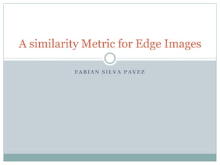 A similarity Metric for Edge Images

          FABIAN SILVA PAVEZ
 