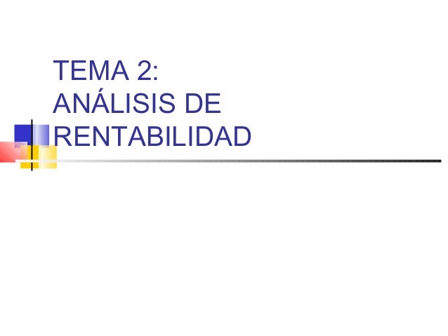 analisis de rentabilidad