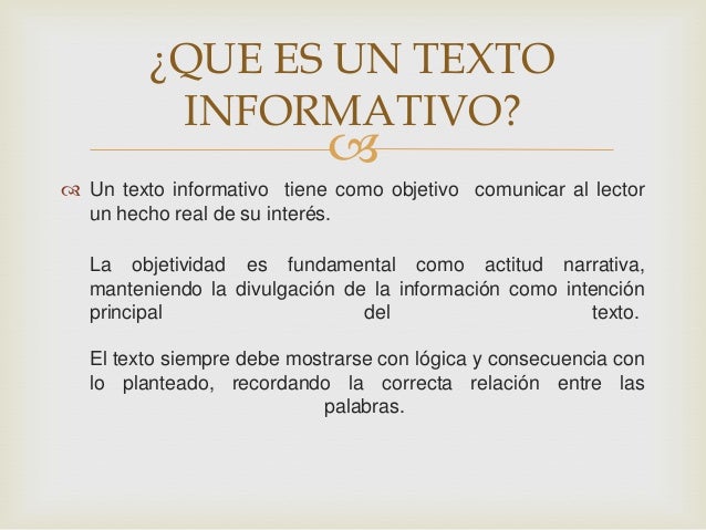 Análisis de textos informativos