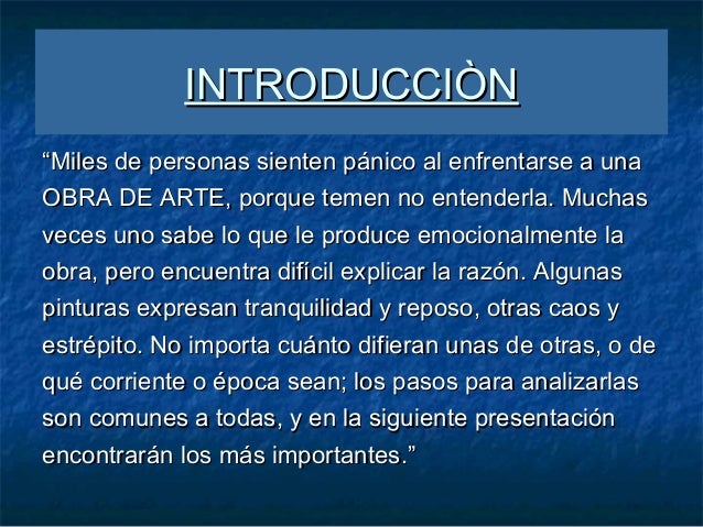 Análisis De Una Obra De Arte Análisis De Una Obra De Arte