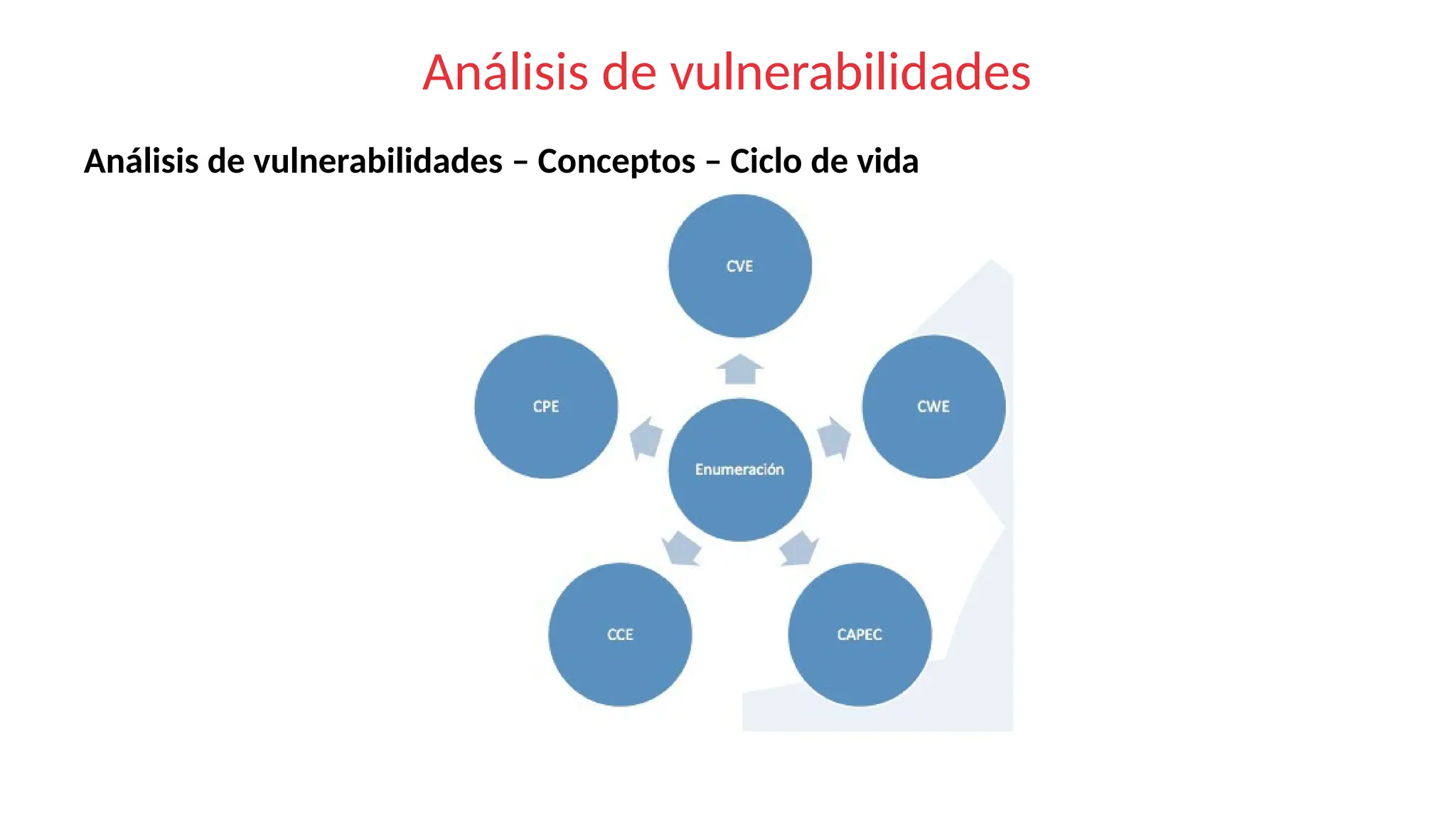 Análisis de vulnerabilidades
Análisis de vulnerabilidades – Conceptos – Ciclo de vida
 