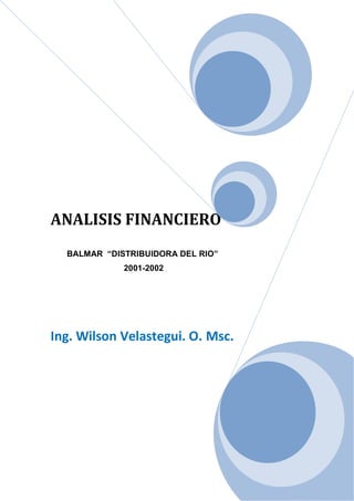 ANALISIS FINANCIERO
  BALMAR “DISTRIBUIDORA DEL RIO”
             2001-2002




Ing. Wilson Velastegui. O. Msc.
 