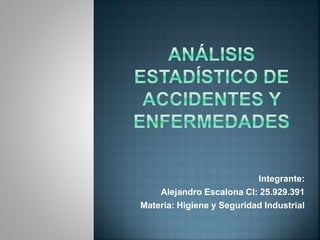 Integrante:
Alejandro Escalona CI: 25.929.391
Materia: Higiene y Seguridad Industrial
 