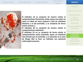 El individuo 13 tiene mayor nivel de colesterol que el promedio.