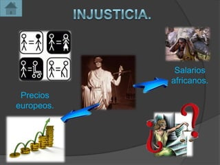 Salarios
            africanos.
 Precios
europeos.
 