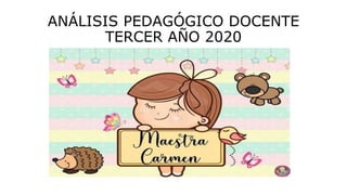 ANÁLISIS PEDAGÓGICO DOCENTE
TERCER AÑO 2020
 