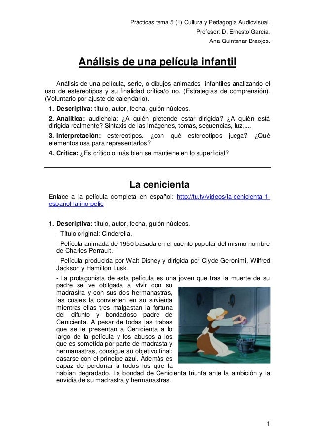 Análisis Película Infantil