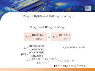 Ka (CH3COOH) = 1.8 x 10-5
 