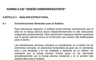 NORMA E.030 “DISEÑO SISMORRESISTENTE”
 