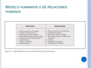 MODELO HUMANISTA O DE RELACIONES
HUMANAS
 