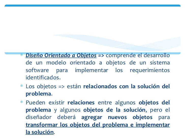 Análisis y diseño orientado a objetos Análisis y diseño orientado a objetos