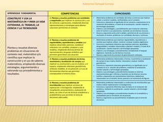 Katherine Carbajal Cornejo
APRENDIZAJE FUNDAMENTAL COMPETENCIAS CAPACIDADES
CONSTRUYE Y USA LA
MATEMÁTICA EN Y PARA LA VID...