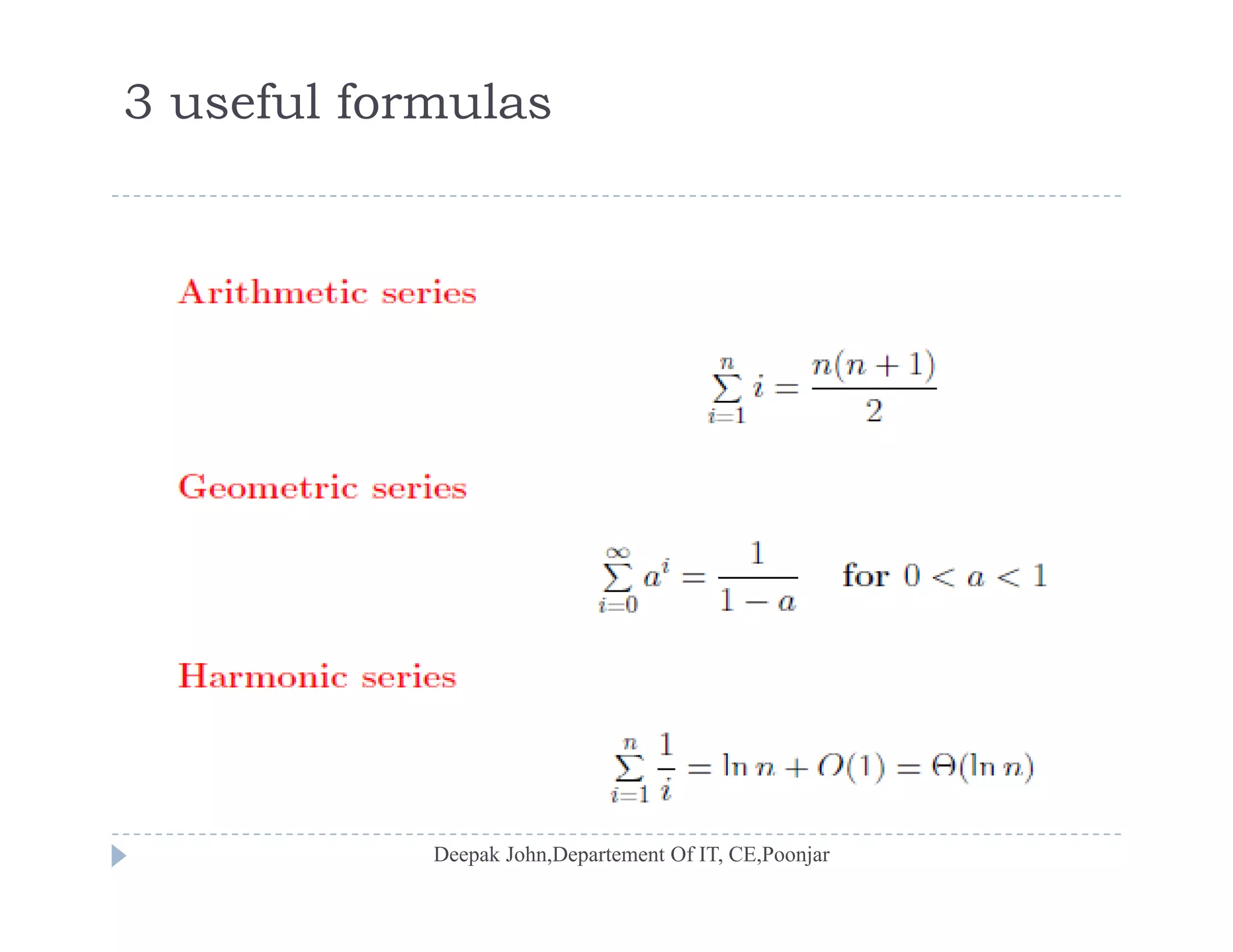 3 useful formulas
 