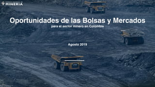 Oportunidades de las Bolsas y Mercados
para el sector minero en Colombia
Agosto 2019
 