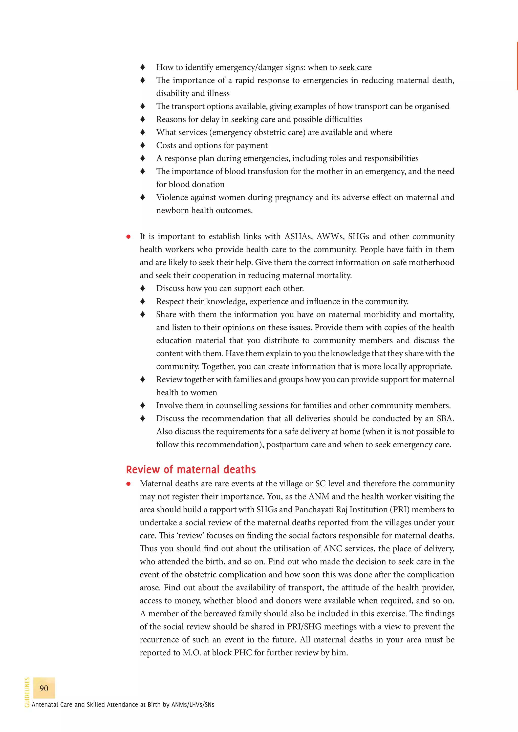 Guidelines for antenatal care and skilled attendance at birth by ANMs ...