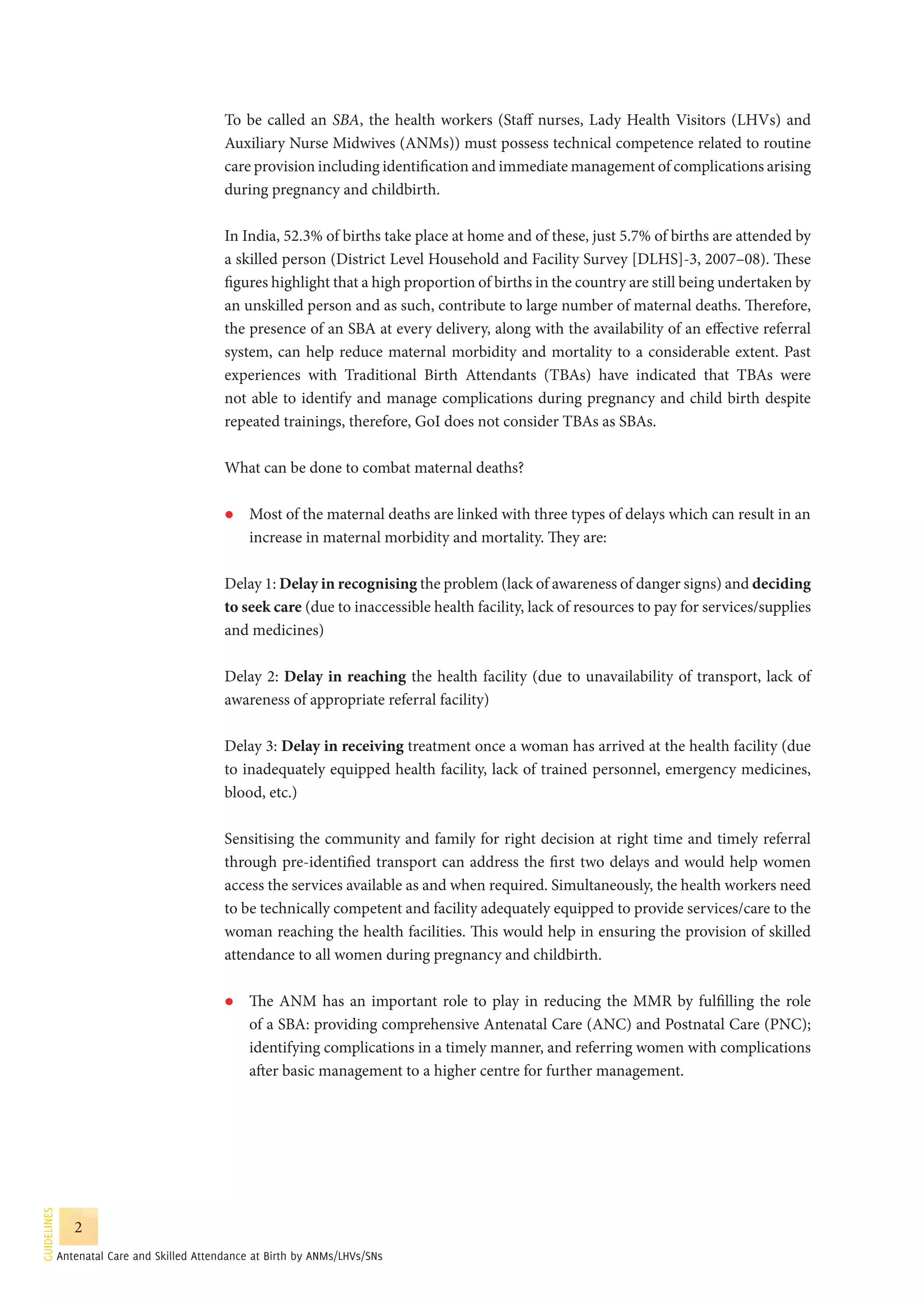 Guidelines for antenatal care and skilled attendance at birth by ANMs ...