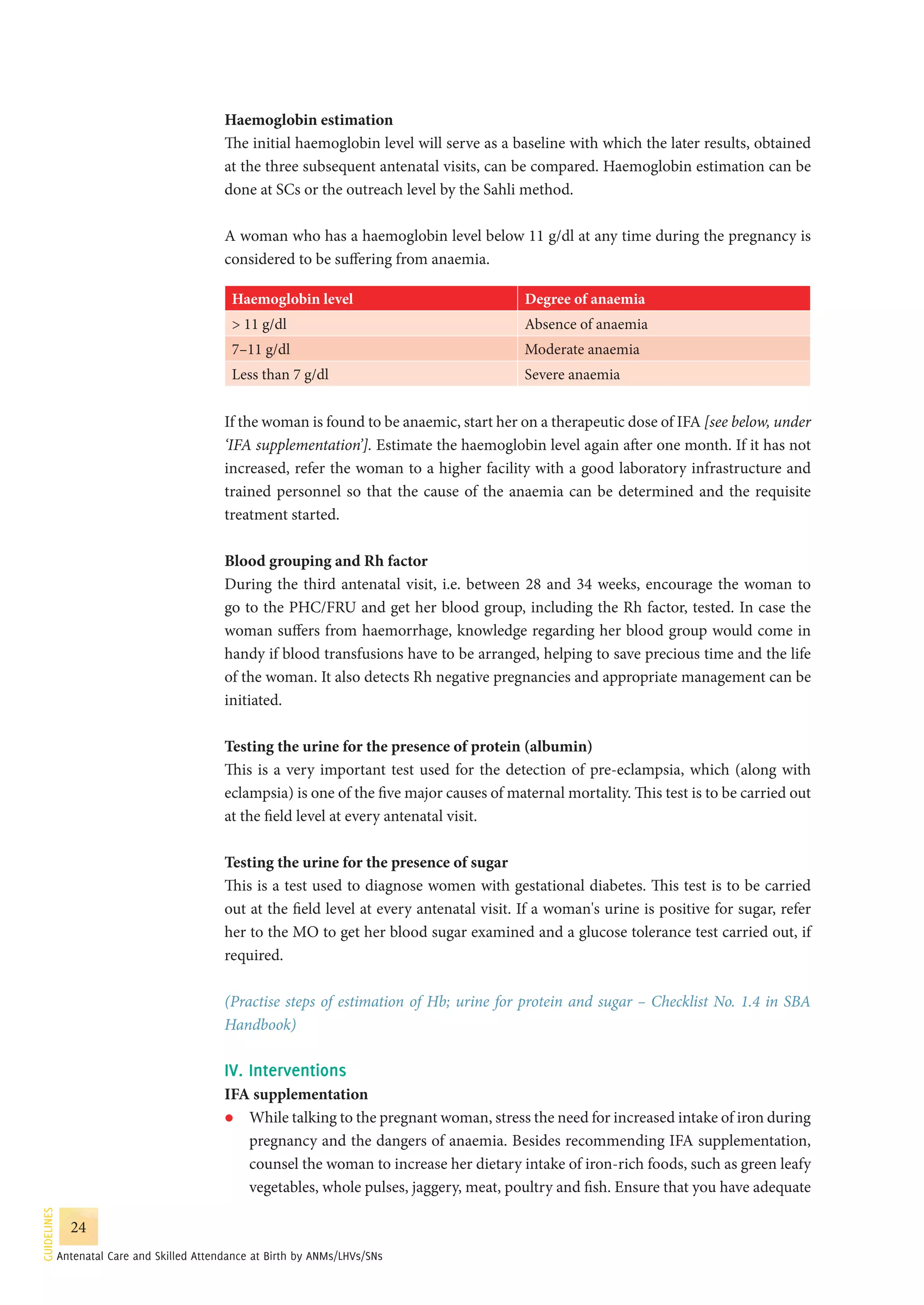 Guidelines for antenatal care and skilled attendance at birth by ANMs ...