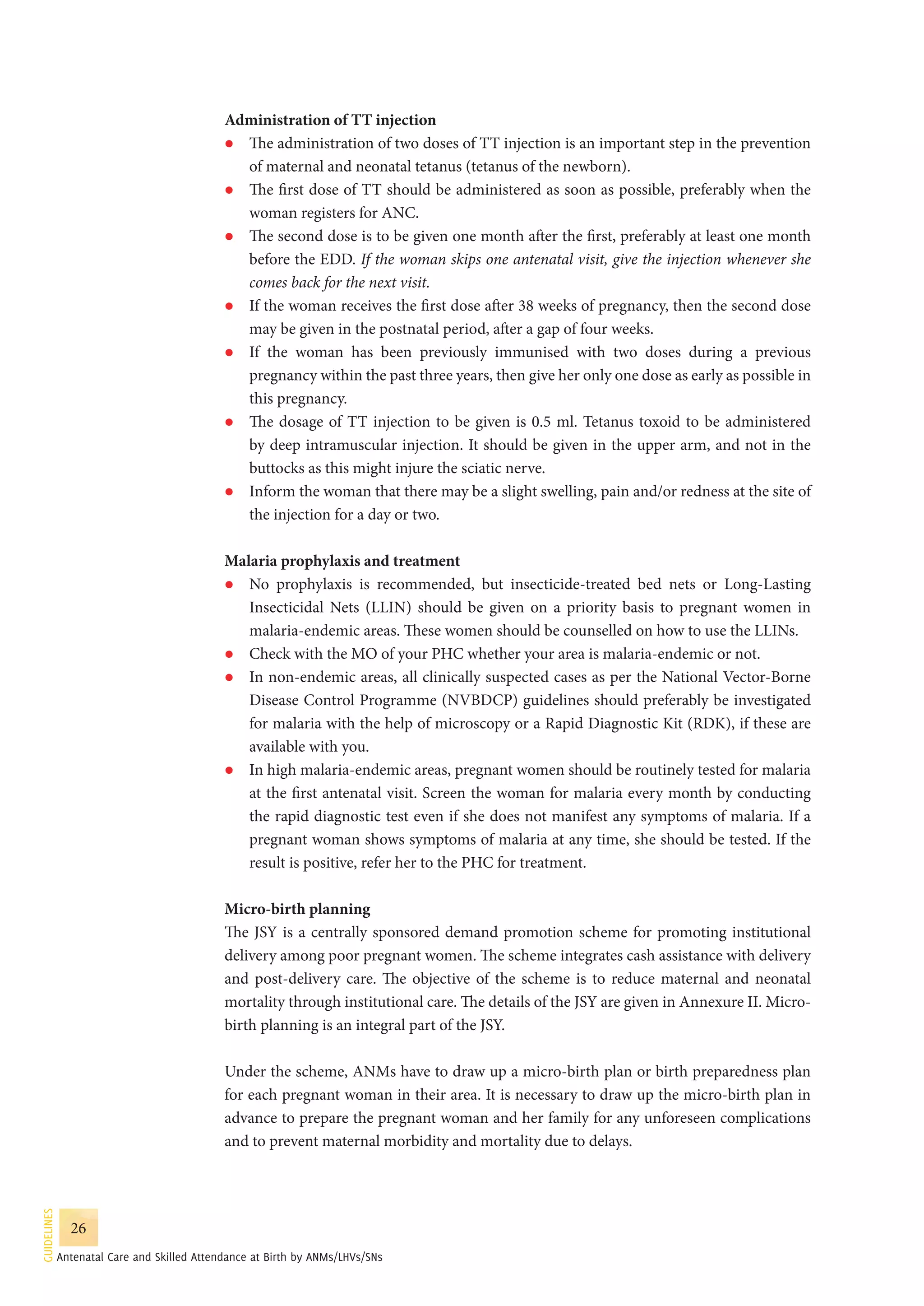 Guidelines for antenatal care and skilled attendance at birth by ANMs ...