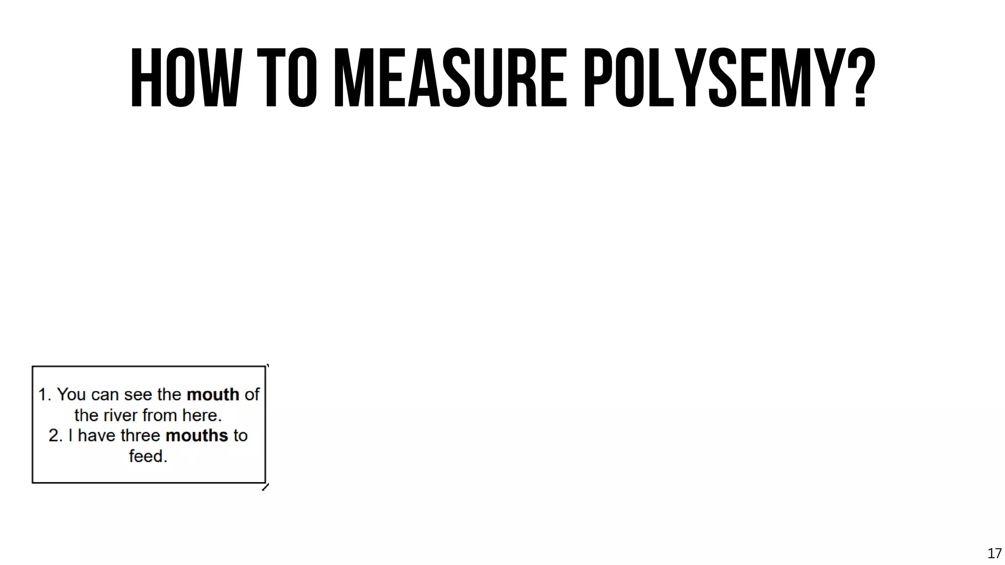 HOW TO MEASURE POLYSEMY?
17
 