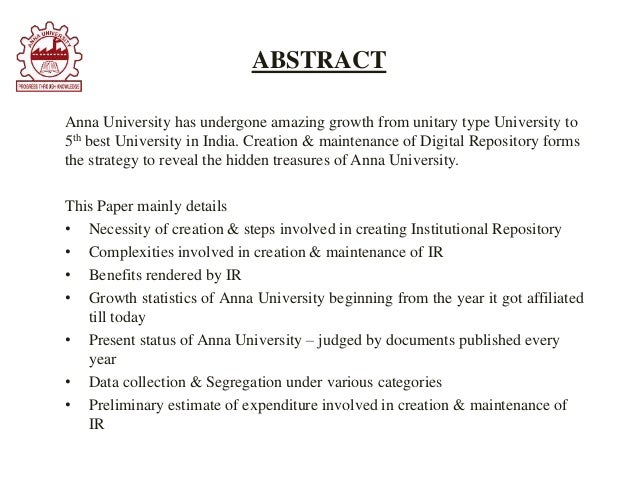 sample of abstract for paper presentation