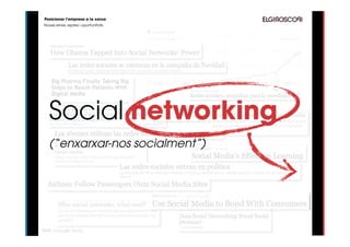 Posicionar l’empresa a la xarxa
Noves eines, reptes i oportunitats




  Social networking
  (“enxarxar-nos socialment”)




font: Google News
 
