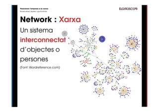 Posicionar l’empresa a la xarxa
Noves eines, reptes i oportunitats




Network : Xarxa
Un sistema
interconnectat
d’objectes o
persones
(Font: Wordreference.com)
 
