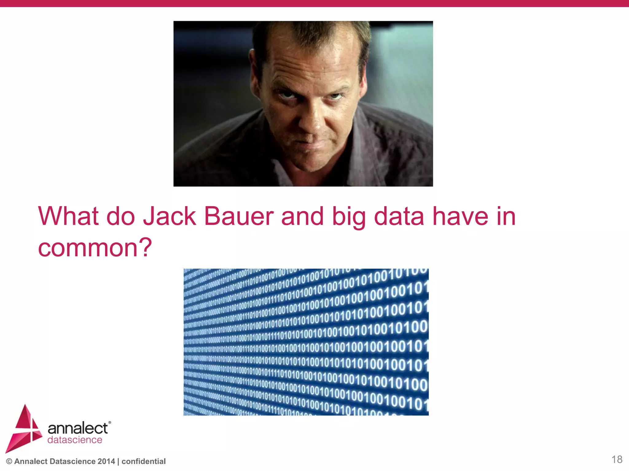 © Annalect Datascience 2014 | confidential
What do Jack Bauer and big data have in
common?
18
 