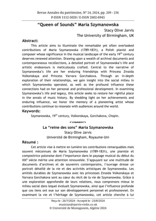 مجلة حوليات التراث مستغانم، العدد 24، 2024
