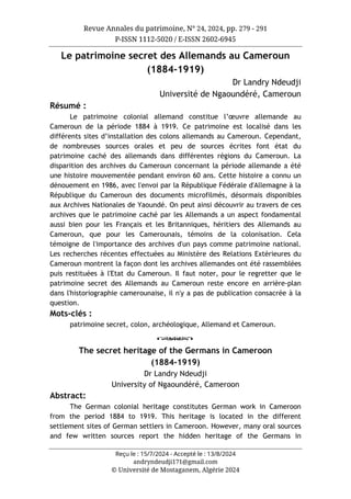 مجلة حوليات التراث مستغانم، العدد 24، 2024