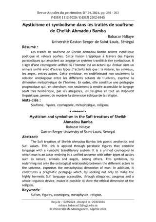 مجلة حوليات التراث مستغانم، العدد 24، 2024