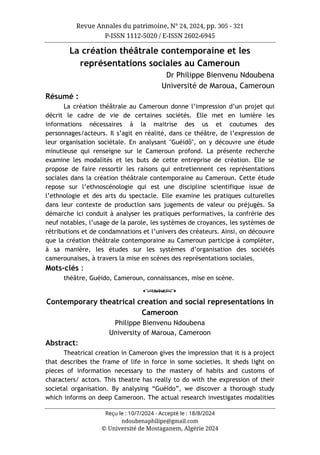 مجلة حوليات التراث مستغانم، العدد 24، 2024