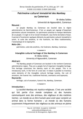 مجلة حوليات التراث مستغانم، العدد 24، 2024