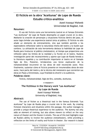 مجلة حوليات التراث مستغانم، العدد 24، 2024